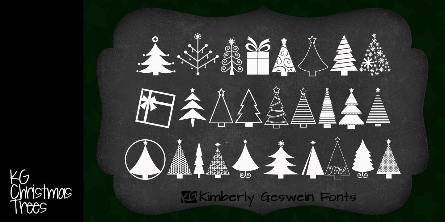 Пример шрифта KG Christmas Trees